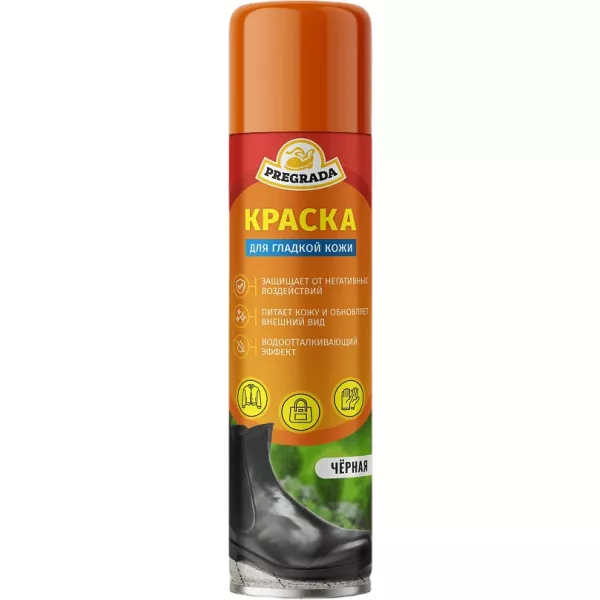 

pregrada аэроз краска д/ гл кожи черн 250 мл россия, 44697.0