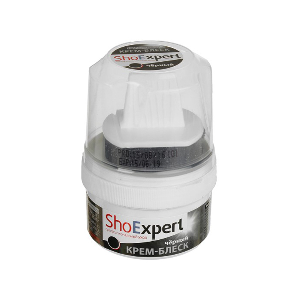 

shoexpert крем-блеск банка с губкой черный 60 мл, 37450.0