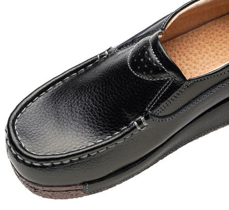 ЖЕНСКИЕ МОКАСИНЫ НА ТАНКЕТКЕ НАТУРАЛЬНАЯ КОЖА BINIFOOT/BNF ТАЙВАНЬ