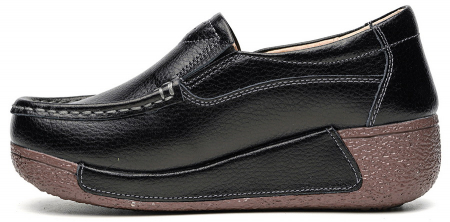 ЖЕНСКИЕ МОКАСИНЫ НА ТАНКЕТКЕ НАТУРАЛЬНАЯ КОЖА BINIFOOT/BNF ТАЙВАНЬ