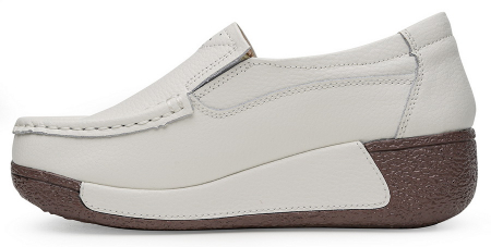 ЖЕНСКИЕ МОКАСИНЫ НА ТАНКЕТКЕ НАТУРАЛЬНАЯ КОЖА BINIFOOT/BNF ТАЙВАНЬ