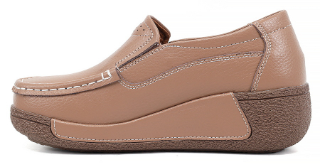 ЖЕНСКИЕ МОКАСИНЫ НА ТАНКЕТКЕ НАТУРАЛЬНАЯ КОЖА BINIFOOT/BNF ТАЙВАНЬ