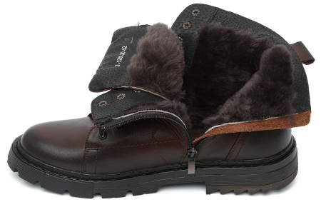 МУЖСКИЕ БОТИНКИ НАТУРАЛЬНАЯ КОЖА / НАТУРАЛЬНЫЙ МЕХ CORVETTO