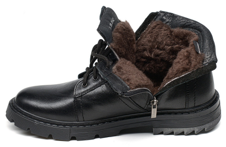 МУЖСКИЕ БОТИНКИ НАТУРАЛЬНАЯ КОЖА / НАТУРАЛЬНЫЙ МЕХ CORVETTO