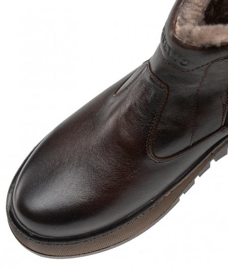 МУЖСКИЕ БОТИНКИ НАТУРАЛЬНАЯ КОЖА / НАТУРАЛЬНЫЙ МЕХ CORVETTO