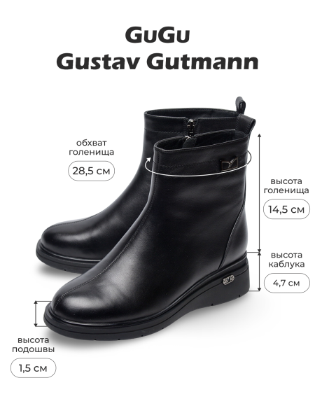 ЖЕНСКИЕ БОТИНКИ НАТУРАЛЬНАЯ КОЖА НАТУРАЛЬНЫЙ МЕХ GUGU ГЕРМАНИЯ