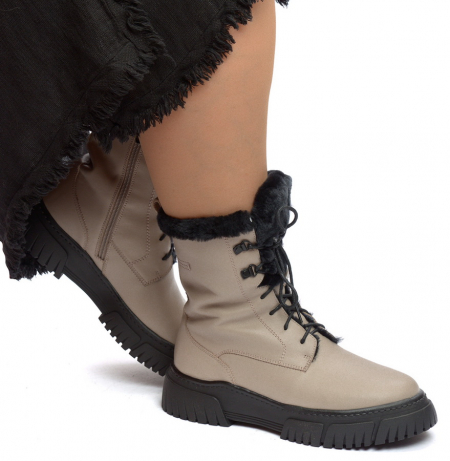 ЖЕНСКИЕ БОТИНКИ НАТУРАЛЬНАЯ КОЖА НАТУРАЛЬНЫЙ МЕХ GUGU ГЕРМАНИЯ