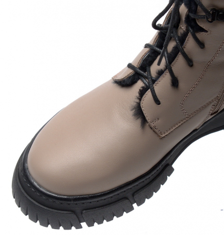 ЖЕНСКИЕ БОТИНКИ НАТУРАЛЬНАЯ КОЖА НАТУРАЛЬНЫЙ МЕХ GUGU ГЕРМАНИЯ