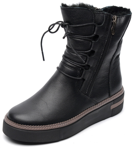 ЖЕНСКИЕ БОТИНКИ НАТУРАЛЬНАЯ КОЖА / НАТУРАЛЬНЫЙ МЕХ GUGU ГЕРМАНИЯ