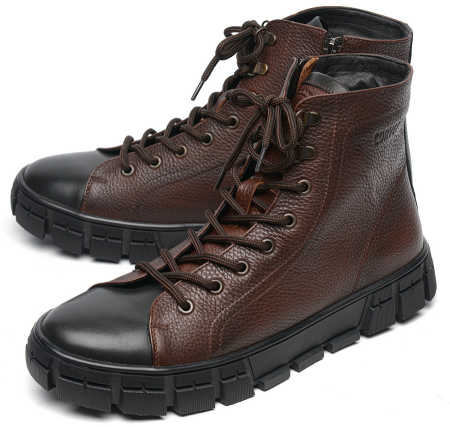 МУЖСКИЕ БОТИНКИ НАТУРАЛЬНАЯ КОЖА / НАТУРАЛЬНЫЙ МЕХ CORVETTO