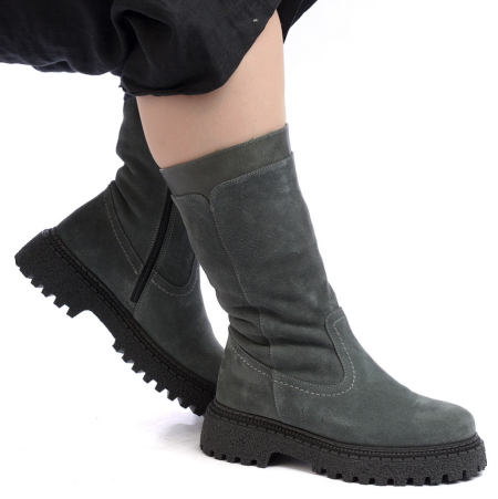 ЖЕНСКИЕ САПОГИ НАТУРАЛЬНАЯ КОЖА+ВЕЛЮР /НАТУРАЛЬНАЯ ШЕРСТЬ CORVETTO ИТАЛИЯ