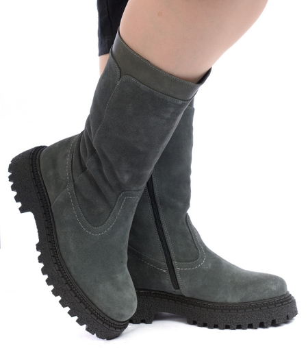 ЖЕНСКИЕ САПОГИ НАТУРАЛЬНАЯ КОЖА+ВЕЛЮР /НАТУРАЛЬНАЯ ШЕРСТЬ CORVETTO ИТАЛИЯ