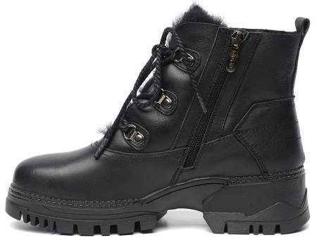 ЖЕНСКИЕ БОТИНКИ НАТУРАЛЬНАЯ КОЖА+ДУБЛЕНКА / НАТУРАЛЬНЫЙ МЕХ GUGU ГЕРМАНИЯ