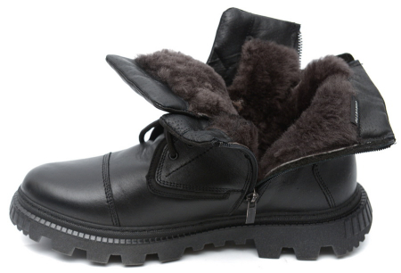 МУЖСКИЕ БОТИНКИ НАТУРАЛЬНАЯ КОЖА / НАТУРАЛЬНЫЙ МЕХ CORVETTO