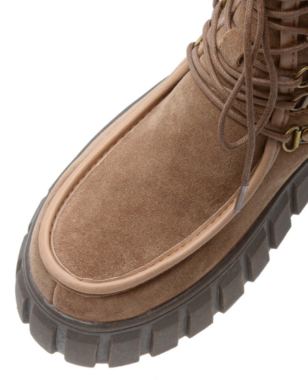 ЖЕНСКИЕ БОТИНКИ НАТУРАЛЬНАЯ КОЖА(ВЕЛЮР) / НАТУРАЛЬНЫЙ МЕХ GUGU ГЕРМАНИЯ