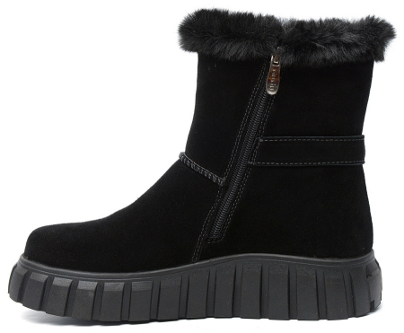 ЖЕНСКИЕ БОТИНКИ НАТУРАЛЬНАЯ КОЖА(ВЕЛЮР) / НАТУРАЛЬНЫЙ МЕХ GUGU ГЕРМАНИЯ