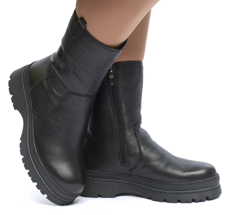 ЖЕНСКИЕ САПОГИ НАТУРАЛЬНАЯ КОЖА / НАТУРАЛЬНЫЙ МЕХ GUGU ГЕРМАНИЯ