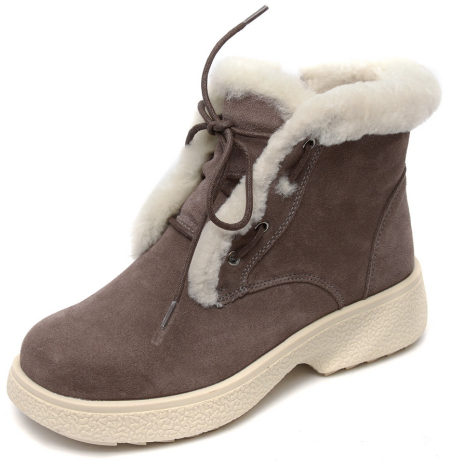 ЖЕНСКИЕ БОТИНКИ НАТУРАЛЬНАЯ КОЖА ( ВЕЛЮР ) / НАТУРАЛЬНЫЙ МЕХ GUGU ГЕРМАНИЯ