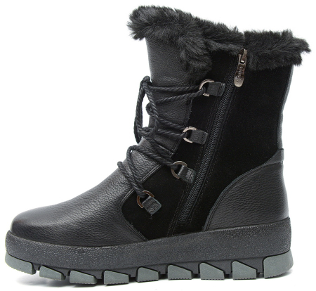 ЖЕНСКИЕ ПОЛУСАПОГИ НАТУРАЛЬНАЯ КОЖА + ВЕЛЮР / НАТУРАЛЬНЫЙ МЕХ GUGU ГЕРМАНИЯ