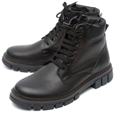 МУЖСКИЕ БОТИНКИ НАТУРАЛЬНАЯ КОЖА / НАТУРАЛЬНЫЙ МЕХ CORVETTO