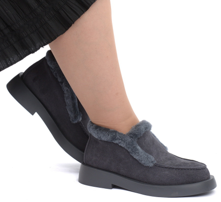 ЖЕНСКИЕ БОТИНКИ НАТУРАЛЬНАЯ КОЖА (ВЕЛЮР) / НАТУРАЛЬНЫЙ МЕХ SALAMANDER