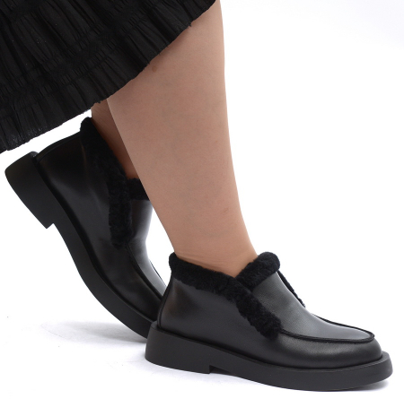 ЖЕНСКИЕ БОТИНКИ НАТУРАЛЬНАЯ КОЖА / НАТУРАЛЬНЫЙ МЕХ SALAMANDER