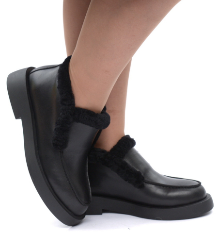 ЖЕНСКИЕ БОТИНКИ НАТУРАЛЬНАЯ КОЖА / НАТУРАЛЬНЫЙ МЕХ SALAMANDER