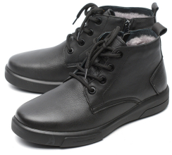 МУЖСКИЕ БОТИНКИ НАТУРАЛЬНАЯ КОЖА / НАТУРАЛЬНЫЙ МЕХ GUGU