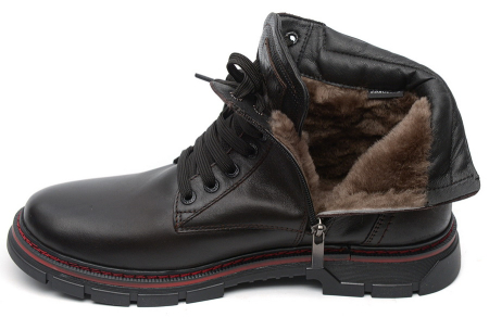 МУЖСКИЕ БОТИНКИ НАТУРАЛЬНАЯ КОЖА / НАТУРАЛЬНЫЙ МЕХ CORVETTO