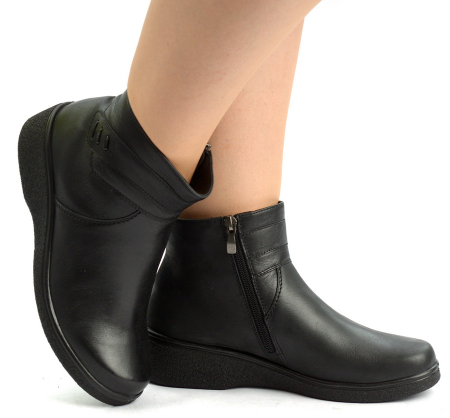 ЖЕНСКИЕ ПОЛУСАПОГИ НАТУРАЛЬНАЯ КОЖА / БАЙКА РОСВЕСТ РОССИЯ