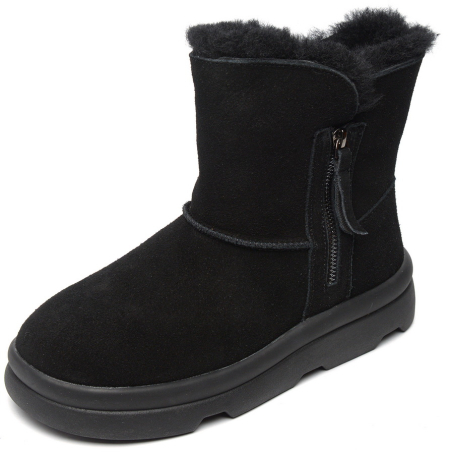 ЖЕНСКИЕ ПОЛУСАПОГИ НАТУРАЛЬНАЯ КОЖА (ВЕЛЮР) / НАТУРАЛЬНЫЙ МЕХ SALAMANDER