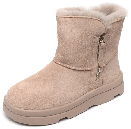 ЖЕНСКИЕ ПОЛУСАПОГИ НАТУРАЛЬНАЯ КОЖА (ВЕЛЮР) / НАТУРАЛЬНЫЙ МЕХ SALAMANDER