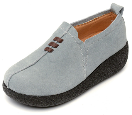 ЖЕНСКИЕ МОКАСИНЫ НА ТАНКЕТКЕ НАТУРАЛЬНАЯ КОЖА (ВЕЛЮР) BINIFOOT ТАЙВАНЬ