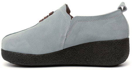 ЖЕНСКИЕ МОКАСИНЫ НА ТАНКЕТКЕ НАТУРАЛЬНАЯ КОЖА (ВЕЛЮР) BINIFOOT ТАЙВАНЬ