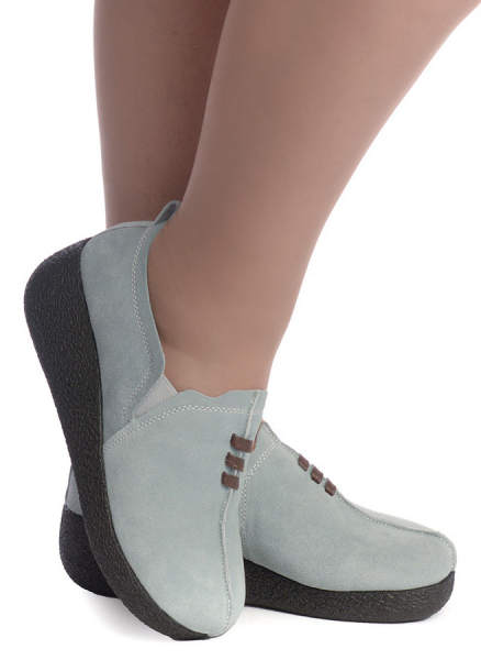 ЖЕНСКИЕ МОКАСИНЫ НА ТАНКЕТКЕ НАТУРАЛЬНАЯ КОЖА (ВЕЛЮР) BINIFOOT ТАЙВАНЬ