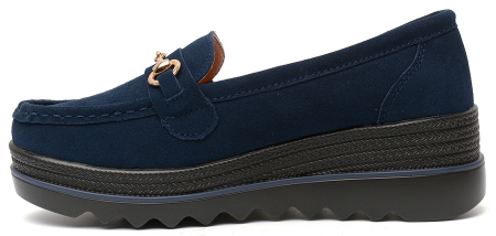 ЖЕНСКИЕ МОКАСИНЫ НА ТАНКЕТКЕ НАТУРАЛЬНАЯ КОЖА (ВЕЛЮР) BINIFOOT ТАЙВАНЬ