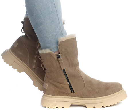 ЖЕНСКИЕ САПОГИ НАТУРАЛЬНАЯ КОЖА(ВЕЛЮР) /НАТУРАЛЬНАЯ ШЕРСТЬ CORVETTO ИТАЛИЯ