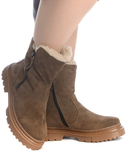 ЖЕНСКИЕ САПОГИ НАТУРАЛЬНАЯ КОЖА(ВЕЛЮР) /НАТУРАЛЬНАЯ ШЕРСТЬ CORVETTO ИТАЛИЯ