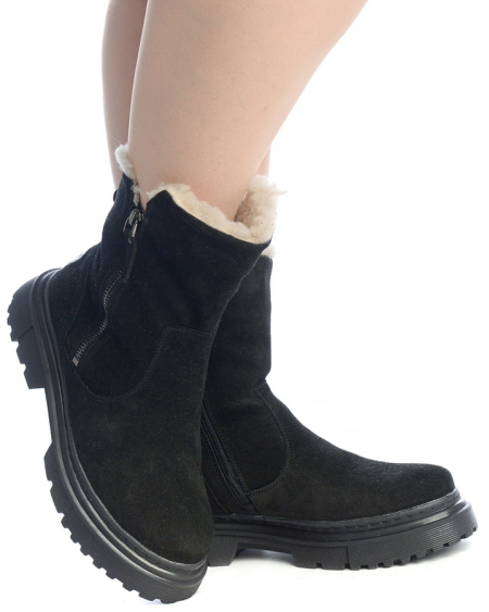 ЖЕНСКИЕ САПОГИ НАТУРАЛЬНАЯ КОЖА(ВЕЛЮР) /НАТУРАЛЬНАЯ ШЕРСТЬ CORVETTO ИТАЛИЯ