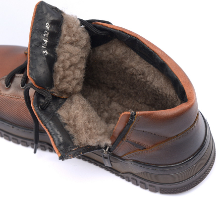 МУЖСКИЕ БОТИНКИ НАТУРАЛЬНАЯ КОЖА / НАТУРАЛЬНАЯ ШЕРСТЬ CORVETTO