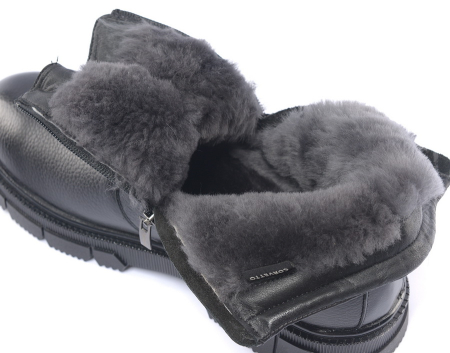 МУЖСКИЕ БОТИНКИ НАТУРАЛЬНАЯ КОЖА / НАТУРАЛЬНЫЙ МЕХ CORVETTO