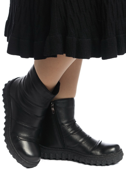 ЖЕНСКИЕ БОТИНКИ НАТУРАЛЬНАЯ КОЖА / НАТУРАЛЬНЫЙ МЕХ GUGU ГЕРМАНИЯ