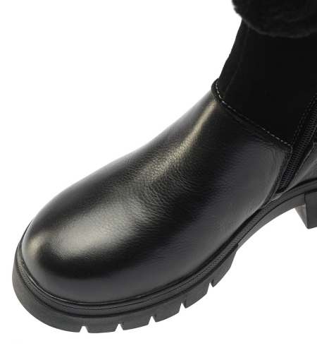 ЖЕНСКИЕ САПОГИ НАТУРАЛЬНАЯ КОЖА+ВЕЛЮР / НАТУРАЛЬНЫЙ МЕХ GUGU ГЕРМАНИЯ