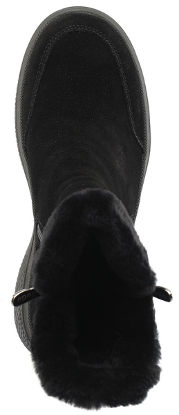 ЖЕНСКИЕ БОТИНКИ НАТУРАЛЬНАЯ КОЖА(ВЕЛЮР) / НАТУРАЛЬНЫЙ МЕХ GUGU ГЕРМАНИЯ