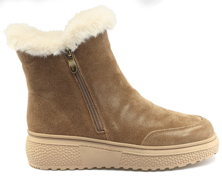 ЖЕНСКИЕ БОТИНКИ НАТУРАЛЬНАЯ КОЖА(ВЕЛЮР) / НАТУРАЛЬНЫЙ МЕХ GUGU ГЕРМАНИЯ