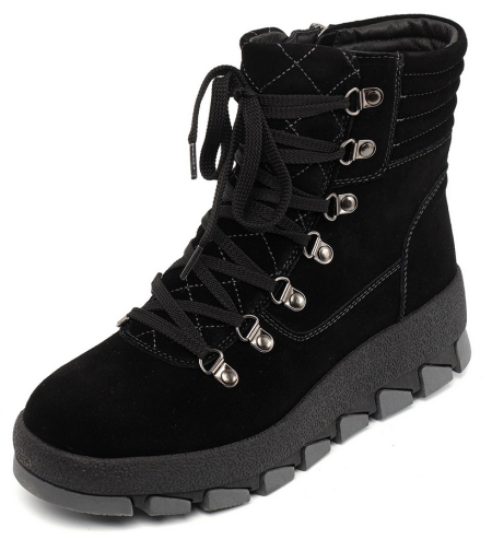 ЖЕНСКИЕ БОТИНКИ НАТУРАЛЬНАЯ КОЖА ( ВЕЛЮР ) / НАТУРАЛЬНЫЙ МЕХ GUGU ГЕРМАНИЯ