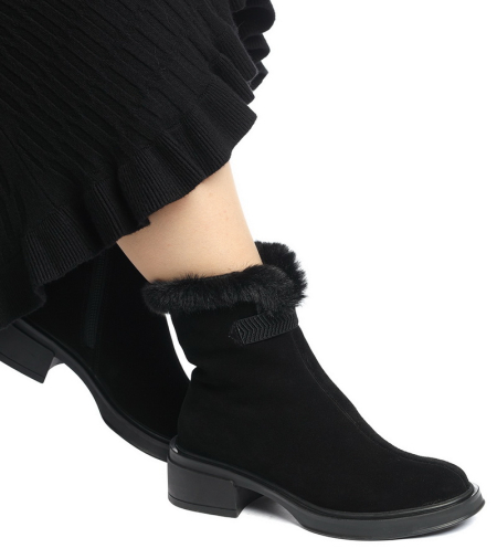 ЖЕНСКИЕ САПОГИ НАТУРАЛЬНАЯ КОЖА(ВЕЛЮР) / ШЕРСТЬ GUGU ГЕРМАНИЯ