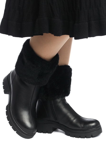 ЖЕНСКИЕ САПОГИ НАТУРАЛЬНАЯ КОЖА / НАТУРАЛЬНЫЙ МЕХ GUGU ГЕРМАНИЯ