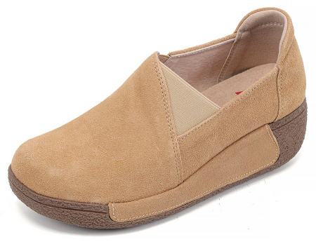 ЖЕНСКИЕ МОКАСИНЫ НА ТАНКЕТКЕ НАТУРАЛЬНАЯ КОЖА (ЗАМША) BINIFOOT/BNF ТАЙВАНЬ