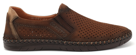 МУЖСКИЕ ТУФЛИ ЛЕТНИЕ НАТУРАЛЬНАЯ КОЖА НУБУК CORVETTO ИТАЛИЯ